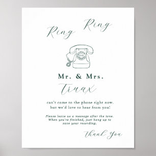 Poster Emerald Green Vintage Botanical en Audio Guestbook