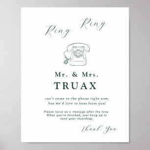 Poster Emerald Green Vintage Botanical en Audio Guestbook