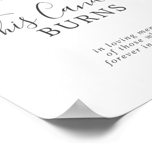 Poster Emerald Greenery Cette Bougie Brûle Signe Mémorial (Coin)