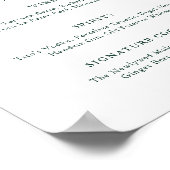 Poster Emerald Greenery Vintage Wedding Bar Menu (Coin)