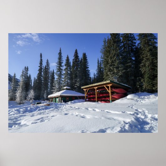 Poster Emerald Lake Canoe and Boathouse (Devant)