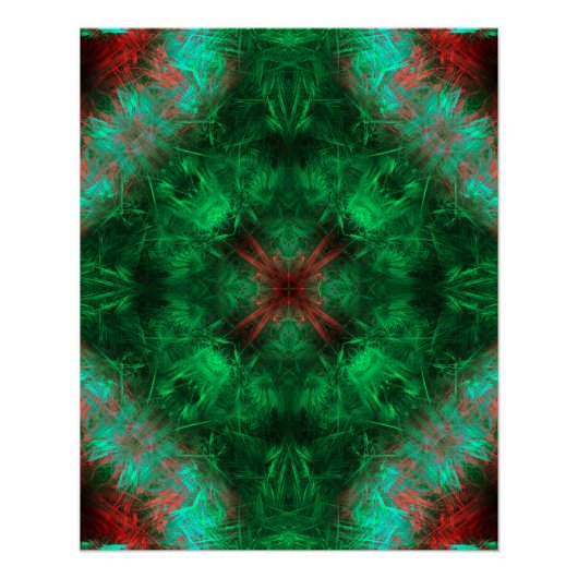 Poster Emerald Sacred Geometry Fractal Art (Devant)