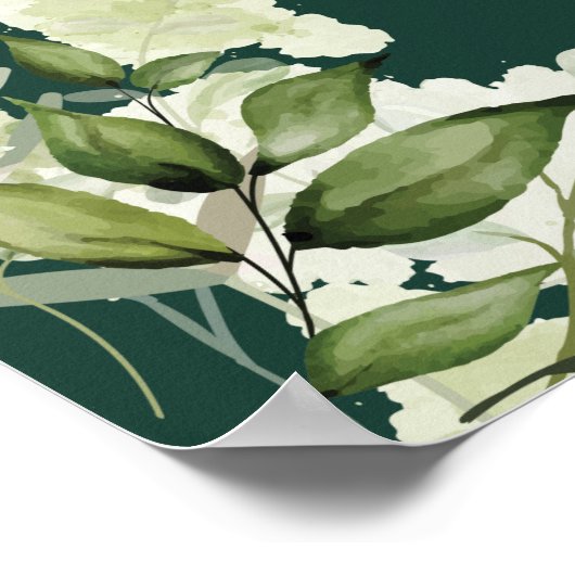 Poster Emerald String Lights Floral Mariage Welcome (Coin)