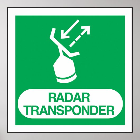 Poster Emergency Radar Transponder Safety Sign (Devant)
