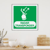 Poster Emergency Radar Transponder Safety Sign (Cuisine)
