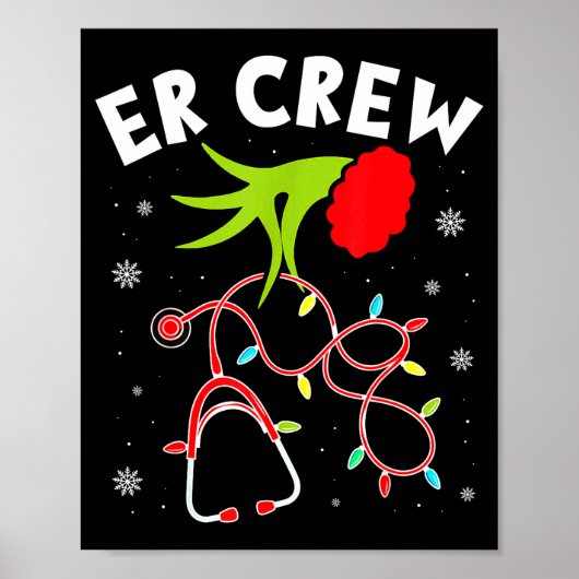 Poster Emergency Room Christmas Er Crew Nurse Xmas Holida (Devant)