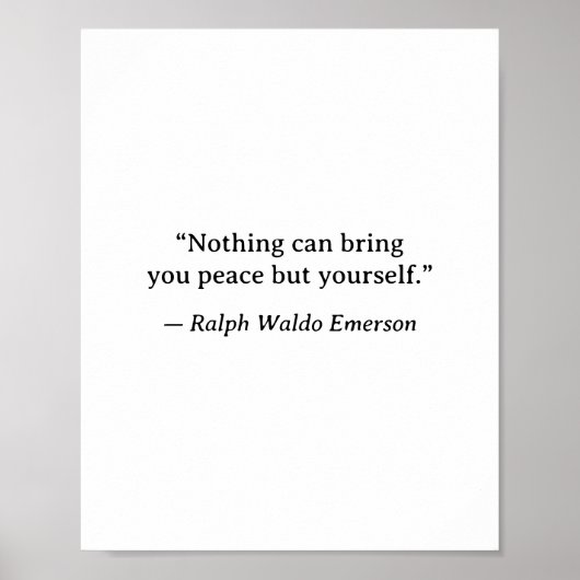 Poster Emerson Inspirational Peace Wall Art (Devant)