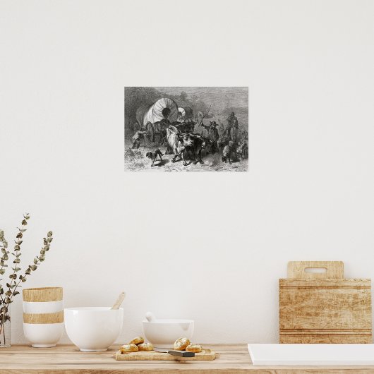 Poster Émigration vers le pays occidental (Cuisine)