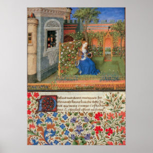 Poster Emilia dans l'enluminure médiévale du jardin de ro