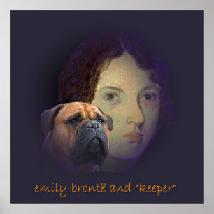 Poster Emily Bronte and her dog "Keeper"