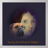 Poster Emily Bronte et son chien "Keeper" (Devant)