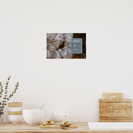 Poster Emily Dickinson Citation d'oiseau (Cuisine)