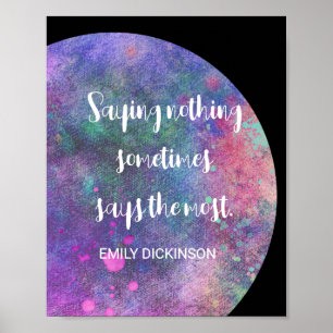 Poster Emily Dickinson Literary Quote Purple Watercolor  