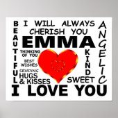 Poster Emma Je T'Aime (Devant)
