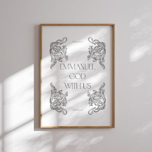 Poster Emmanuel Dieu Avec Nous Bible Verse Noël