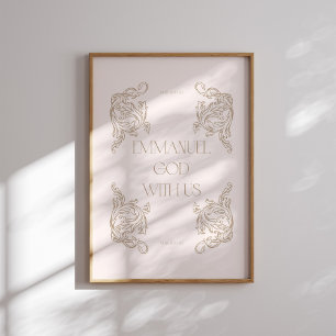 Poster Emmanuel Dieu avec nous Noël chrétien neutre