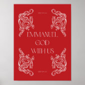 Poster Emmanuel God With Us Red Christian Christmas Poste (Devant)