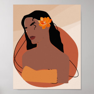 Poster Emmène-moi à Hawaii, femme sans visage Boho