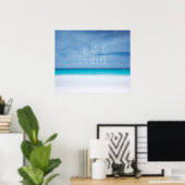 Poster Emmenez-moi à la citation inspirante de la plage o (Bureau à domicile)