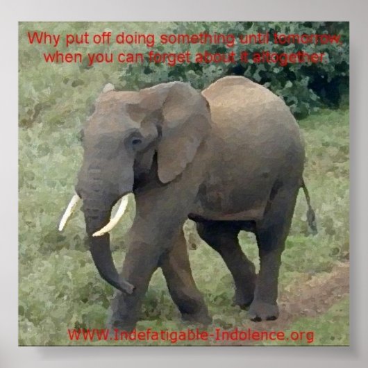 Poster Emmet L'Éléphant Sur La Procrastination (Devant)