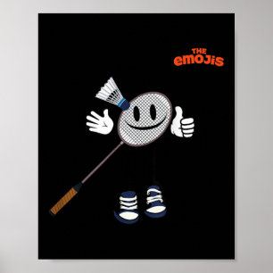 Poster Emoji Badminton Sports Thumup