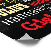 Poster Emoji fête d'anniversaire panneau rouge garçon (Coin)