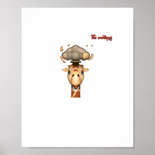 Poster emoji tête explosant visage de girafe (Devant)