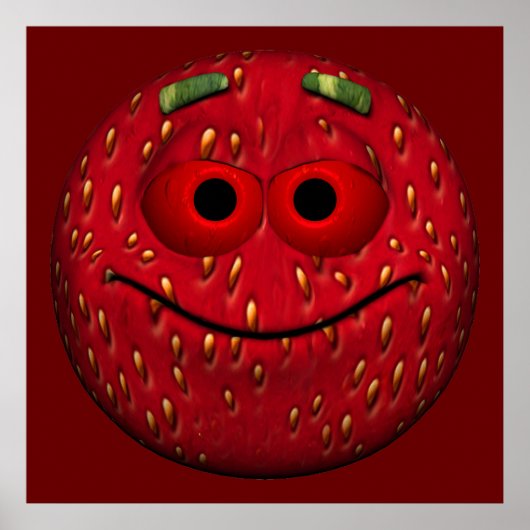Poster Emoticon aux fraises (Devant)