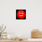 Poster Emoticon rouge (Cuisine)