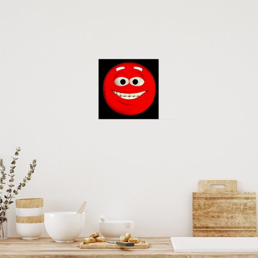 Poster Emoticon rouge (Cuisine)