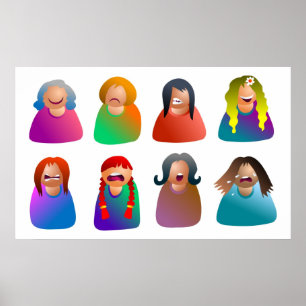 Poster Émoticônes féminines