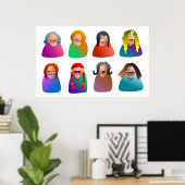 Poster Émoticônes féminines (Bureau à domicile)