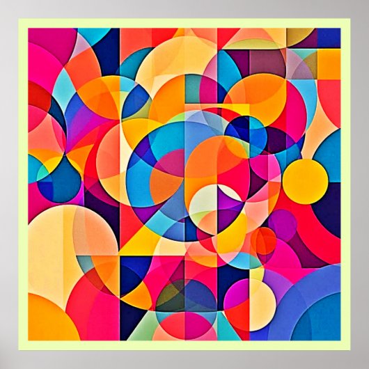 Poster Émotion de couleur géométrique (Devant)