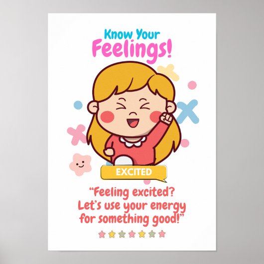 Poster Emotion Enfants Avec Excité (Devant)
