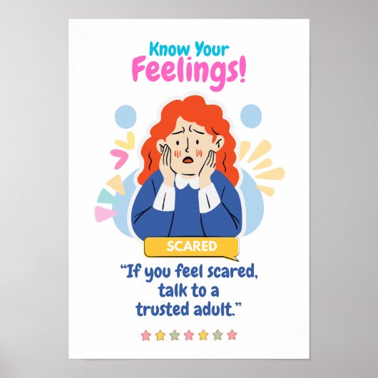 Poster Émotion pour enfants avec peur (Devant)
