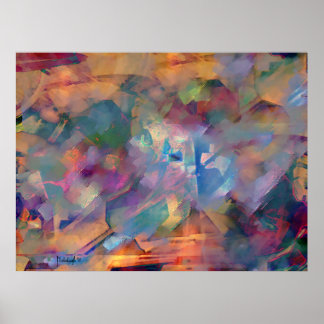 Poster Émotions conflictuelles - peinture artistique abst