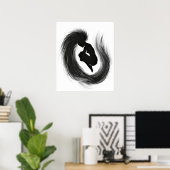 Poster Émotions de la femme Jumping Peinture noir  (Bureau à domicile)