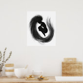 Poster Émotions de la femme Jumping Peinture noir  (Cuisine)