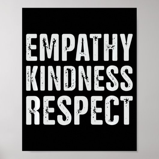 Poster Empathie Bienveillance Respect Vintage Usé (Devant)