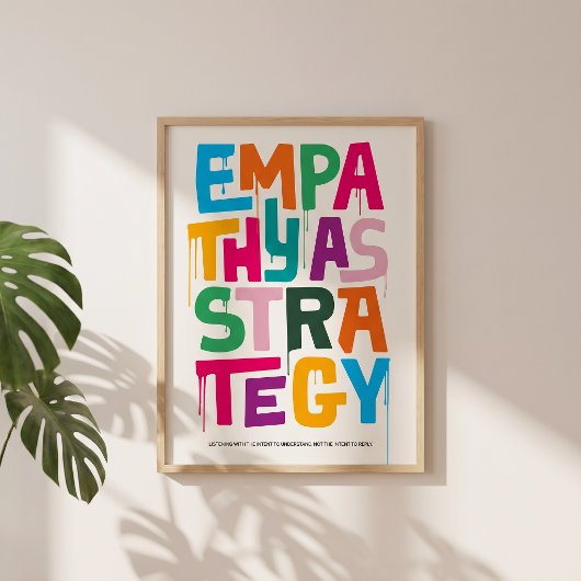 Poster Empathy As Strategy - Typography Print | Wall Art