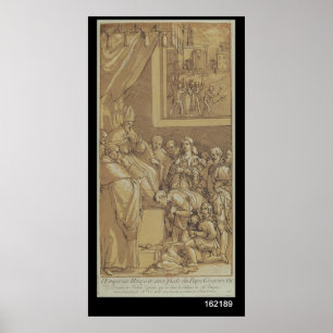 Poster Empereur Henri IV aux pieds de pape Gregory