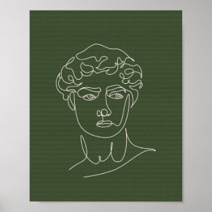Poster Empereur romain fine ligne vert foncé