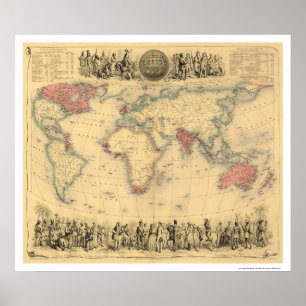 Poster Empire britannique dans le monde 1855