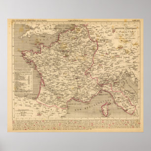 Poster Empire Francais et Royaume d'Italie en 1809