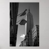 Poster Empire State Bldg avec drapeaux (Devant)