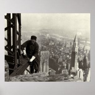 POSTER EMPIRE STATE BLDG IRON WORKER 1930
