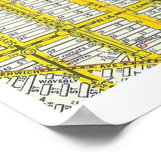 Poster Empire State Building avec Streetmap NYC Backgroun (Coin)