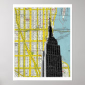 Poster Empire State Building avec Streetmap NYC Backgroun (Devant)