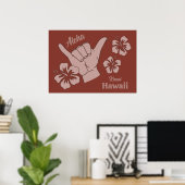 Poster Emplacement personnalisé, texte et couleur Shaka (Bureau à domicile)