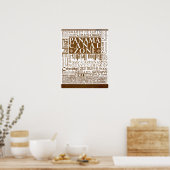 Poster Emplacements PCZ sur papier ancien avec bordure (Cuisine)
